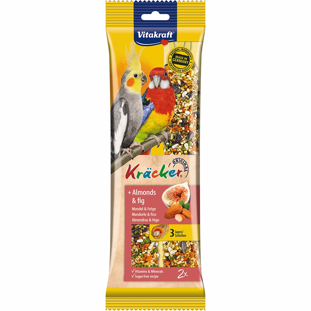 Vitakraft Kracker Almonds and Figs for Cockatiels 180g bird seed mix,small bird food,parakeet pellets