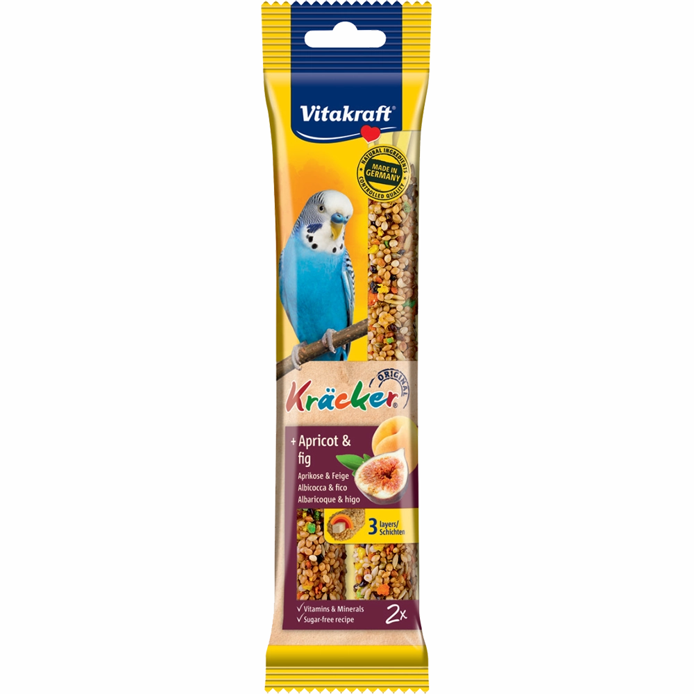 Vitakraft Kracker Apricot & Fig for Budgies 60g bird seed mix,small bird food,parakeet pellets