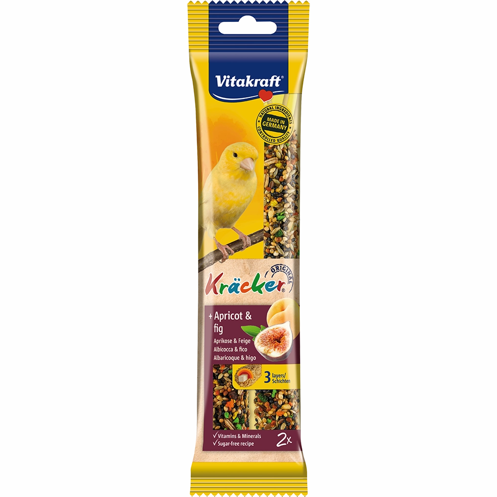 Vitakraft Kracker Apricot & Fig for Canaries 60g bird seed mix,small bird food,parakeet pellets