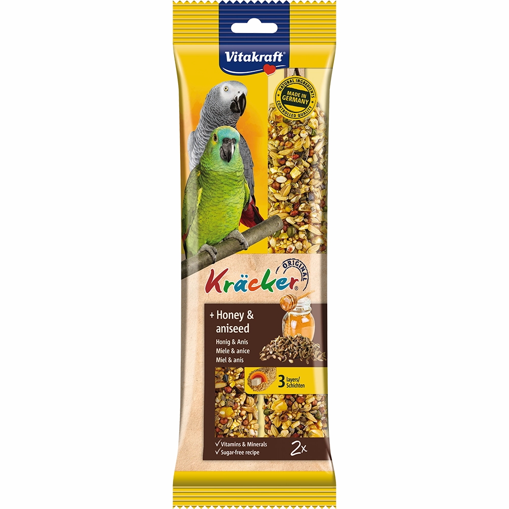 Vitakraft Kracker Honey & Aniseed for Parrots 180g bird seed mix,small bird food,parakeet pellets