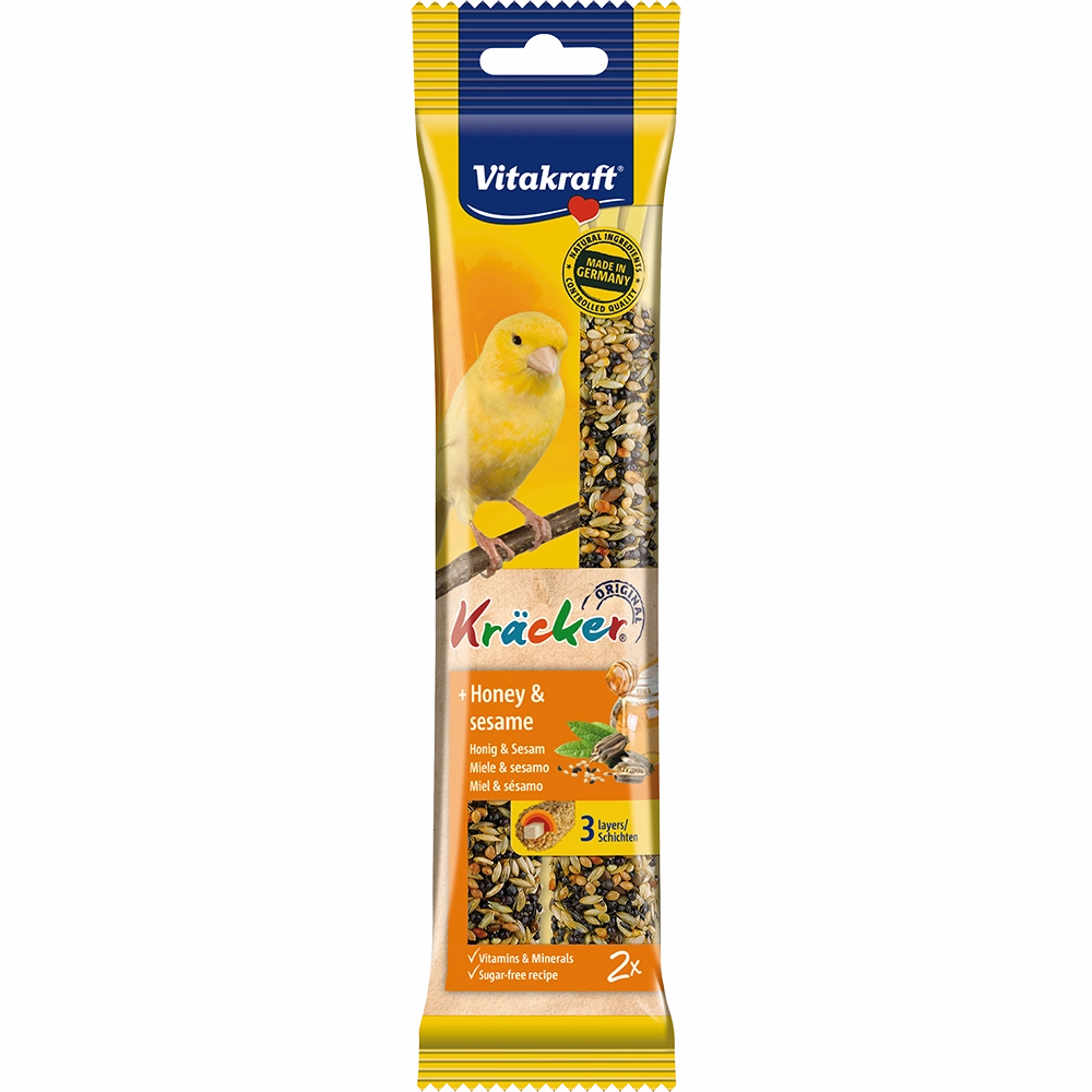 Vitakraft Kracker Honey & Sesame for Canarries 60g bird seed mix,small bird food,parakeet pellets