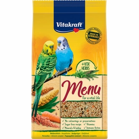 Vitakraft Premium Menu Budgie 1kg bird seed mix,small bird food,parakeet pellets
