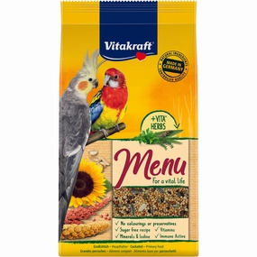 Vitakraft Premium Menu Cockatiel 1kg bird seed mix,small bird food,parakeet pellets