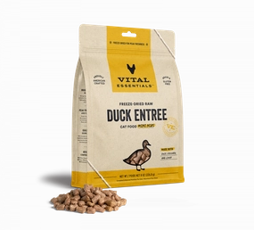 Vital Essentials Grain Free Duck Mini Nibs Freeze Dried Raw Food for Cats cat toys and food,complete cat care,all in one cat kit