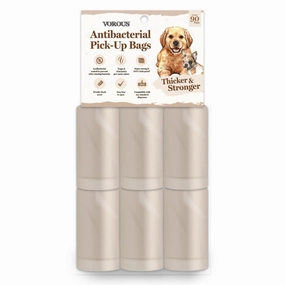 Vorous Antibacterial Dog Poop Bag 90pcs dog shampoo,pet wipes,dog cleaning spray