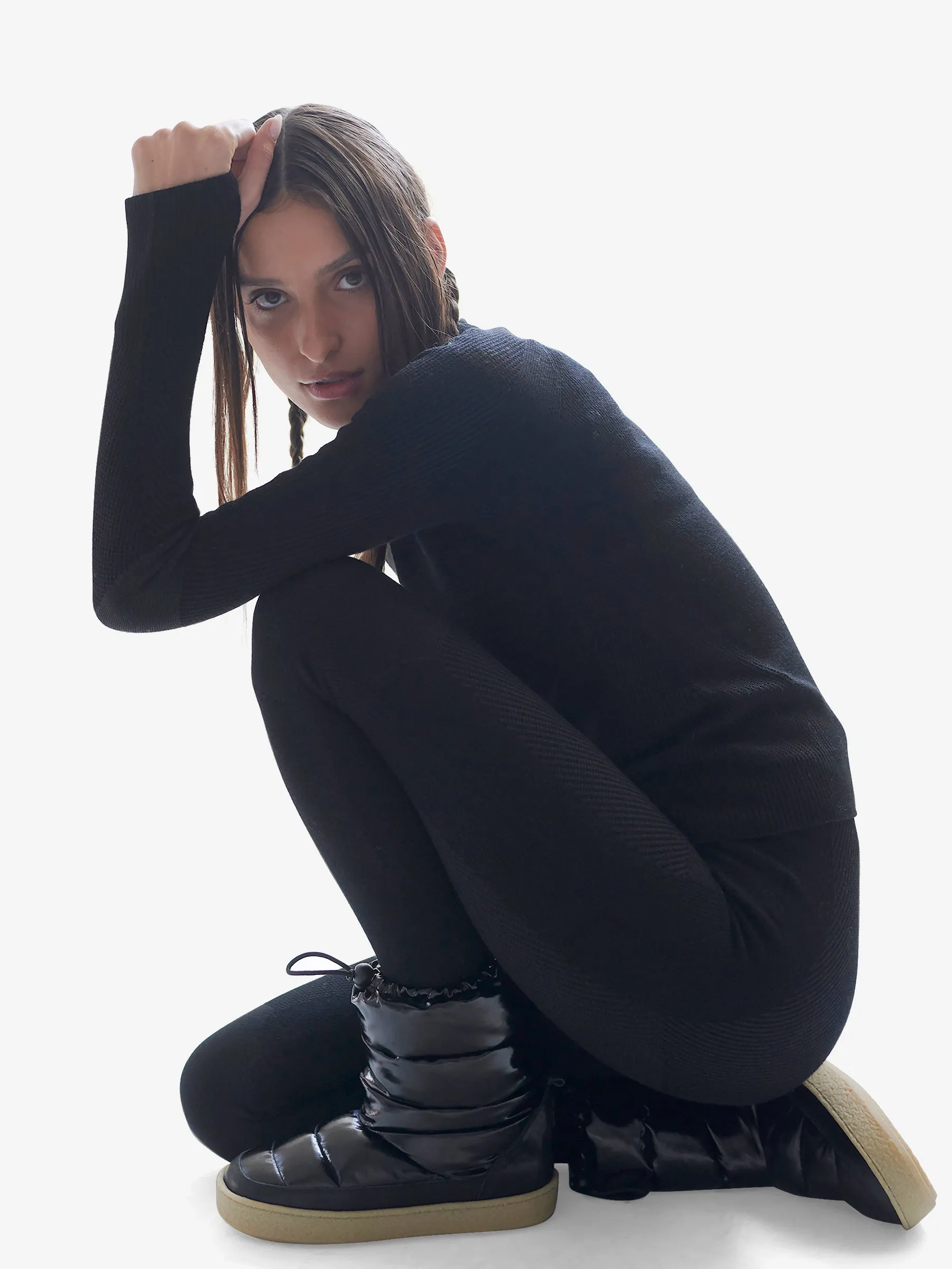 W Airwarm Highneck - Black