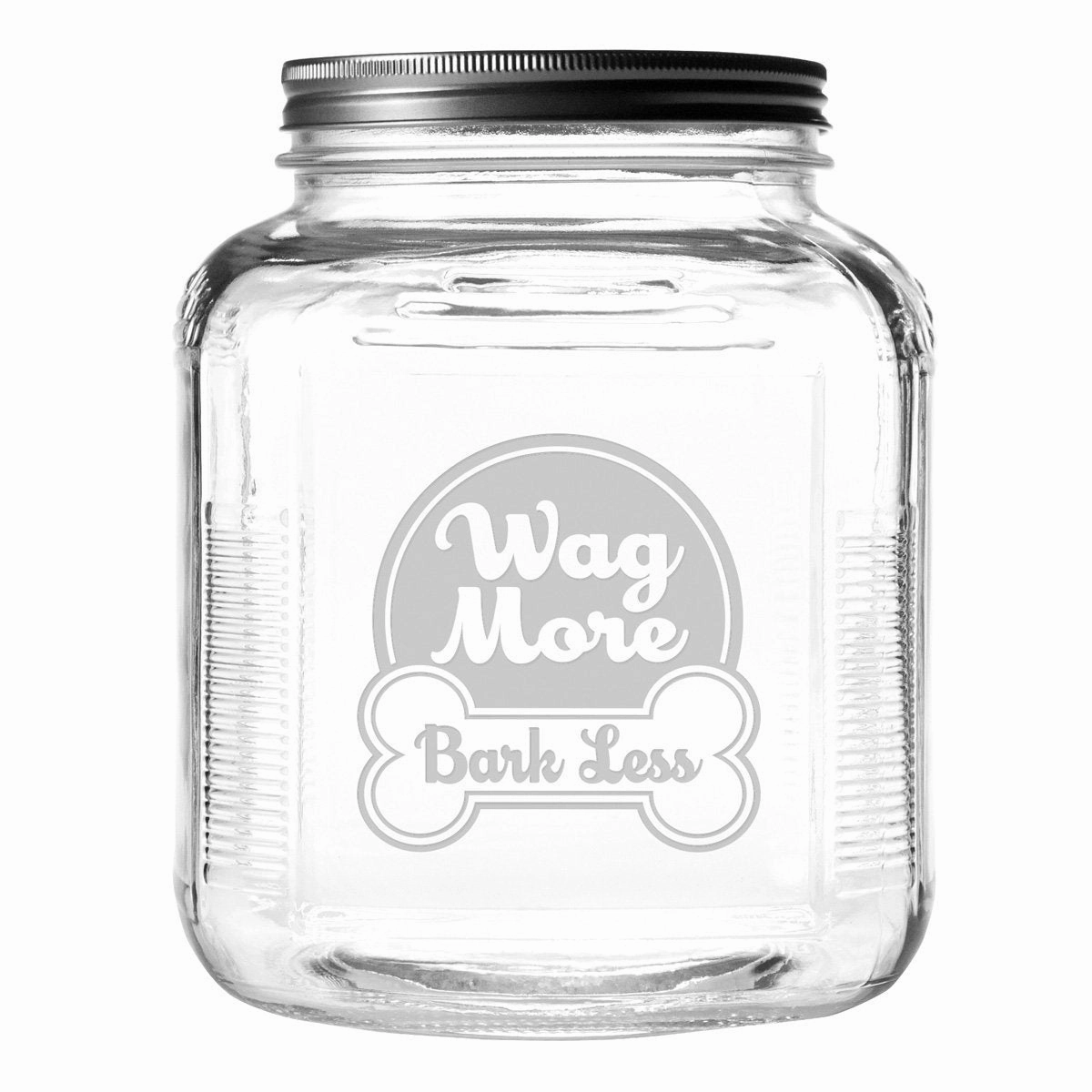 Wag More Bark Less Dog Treat Jar With Brushed Lid pet apparel,dog hoodie,fashionable pet wear