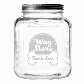 Wag More Bark Less Dog Treat Jar With Brushed Lid pet apparel,dog hoodie,fashionable pet wear