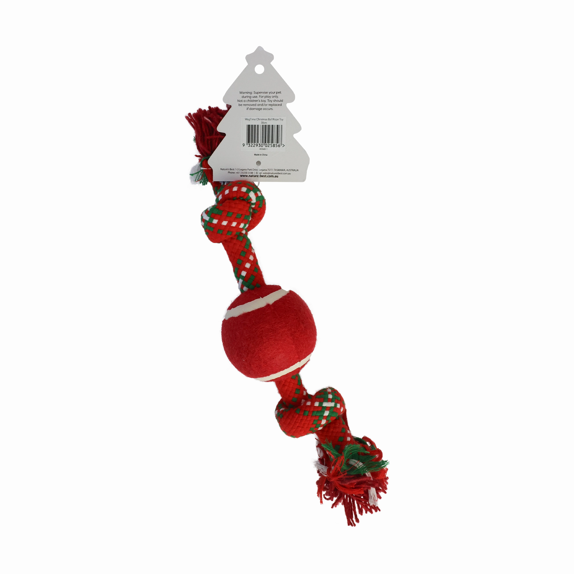 WagTime - Christmas Ball Rope Toy (30cm)