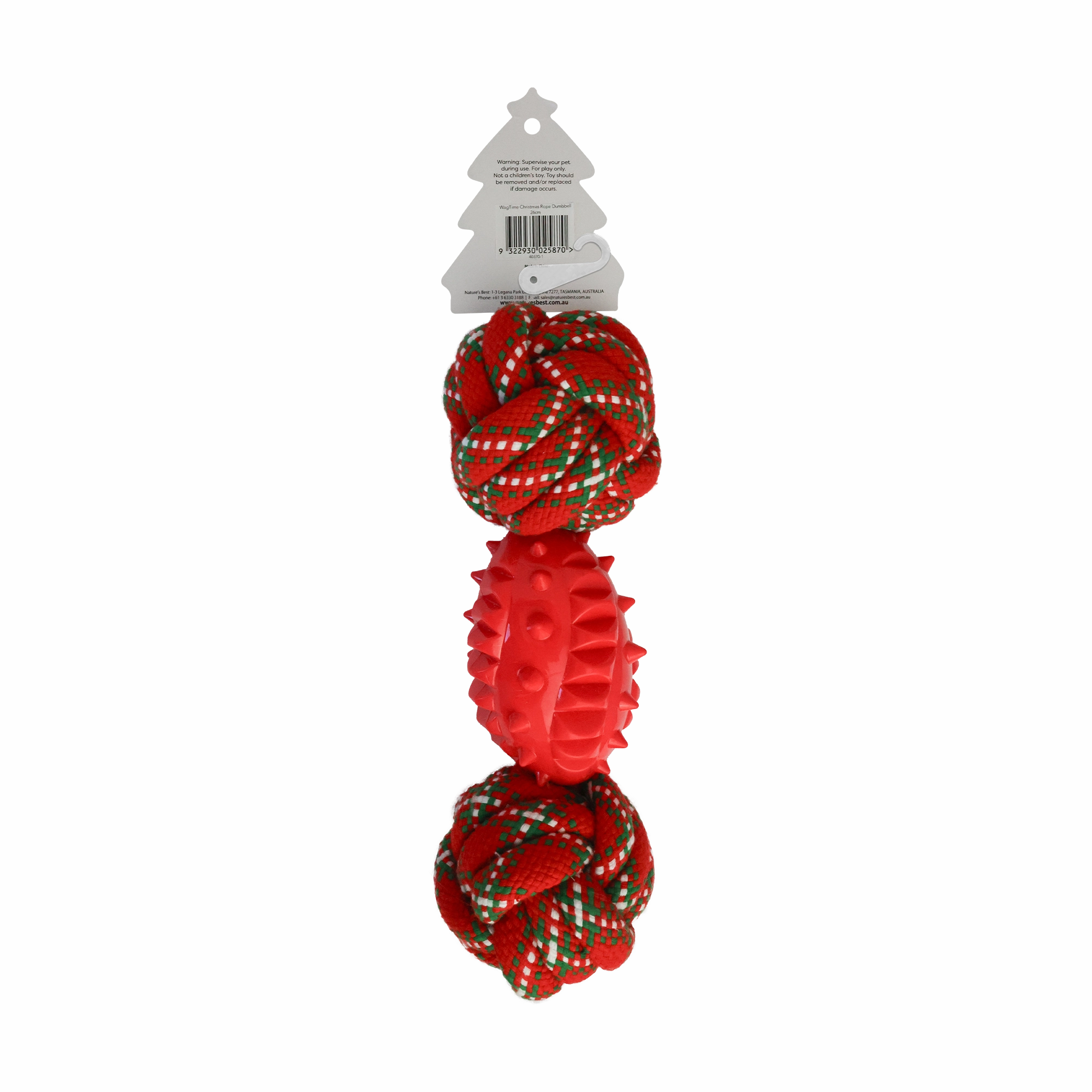 WagTime - Christmas Rope Dumbbell (26cm)