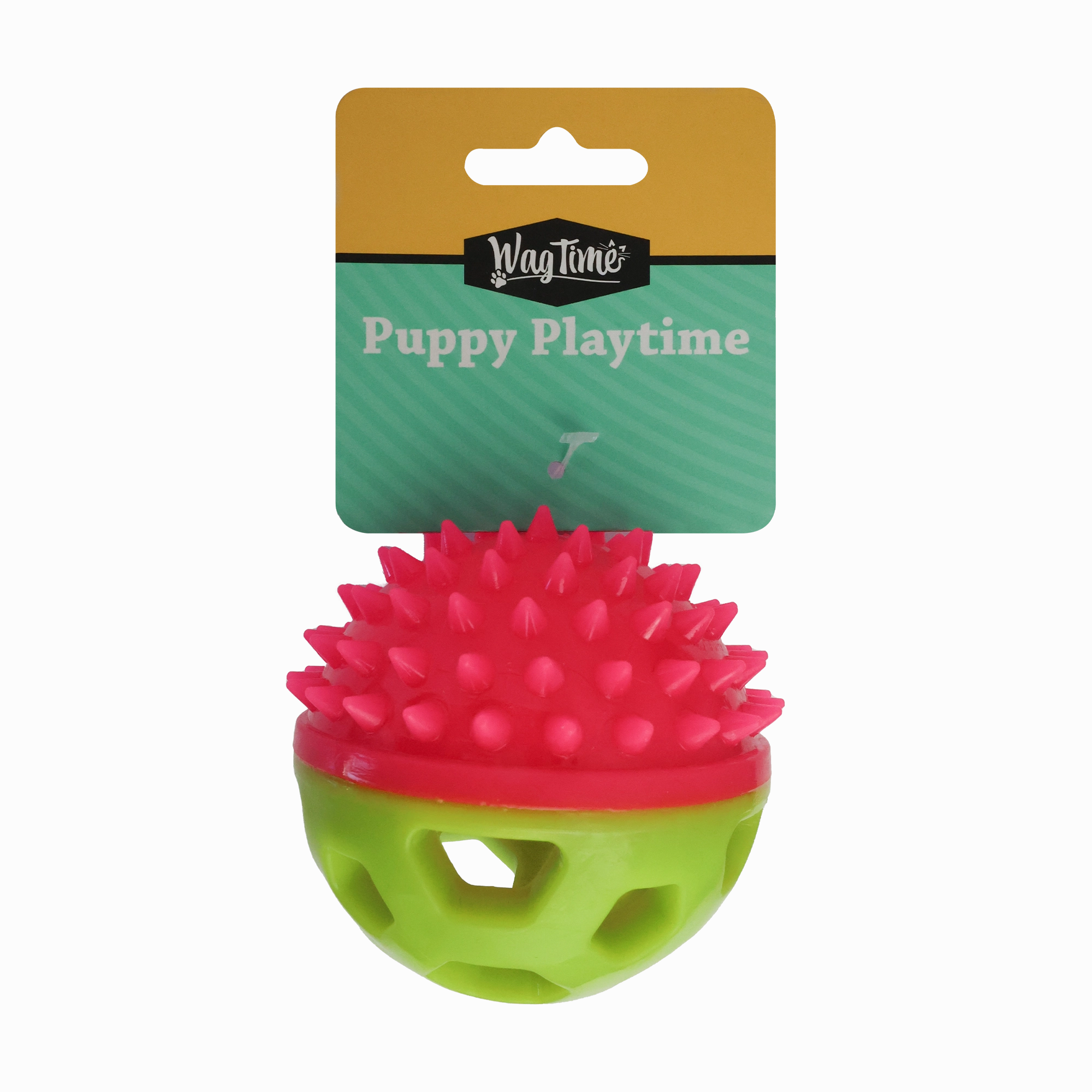 WagTime - Puppy Spikey Play Ball (8.5cm) squeaky dog toy,plush dog toy,soft chew toy