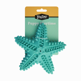 WagTime - Puppy Spikey Starfish (16cm) squeaky dog toy,plush dog toy,soft chew toy