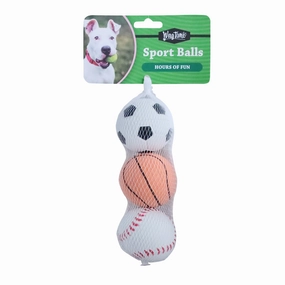 WagTime - Sport Balls (3pk) squeaky dog toy,plush dog toy,soft chew toy