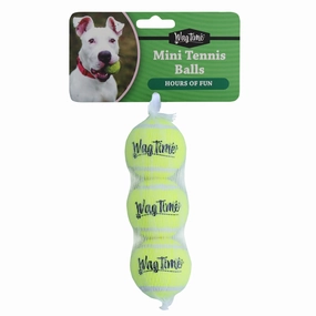 WagTime - Tennis Ball Mini (3pk) squeaky dog toy,plush dog toy,soft chew toy