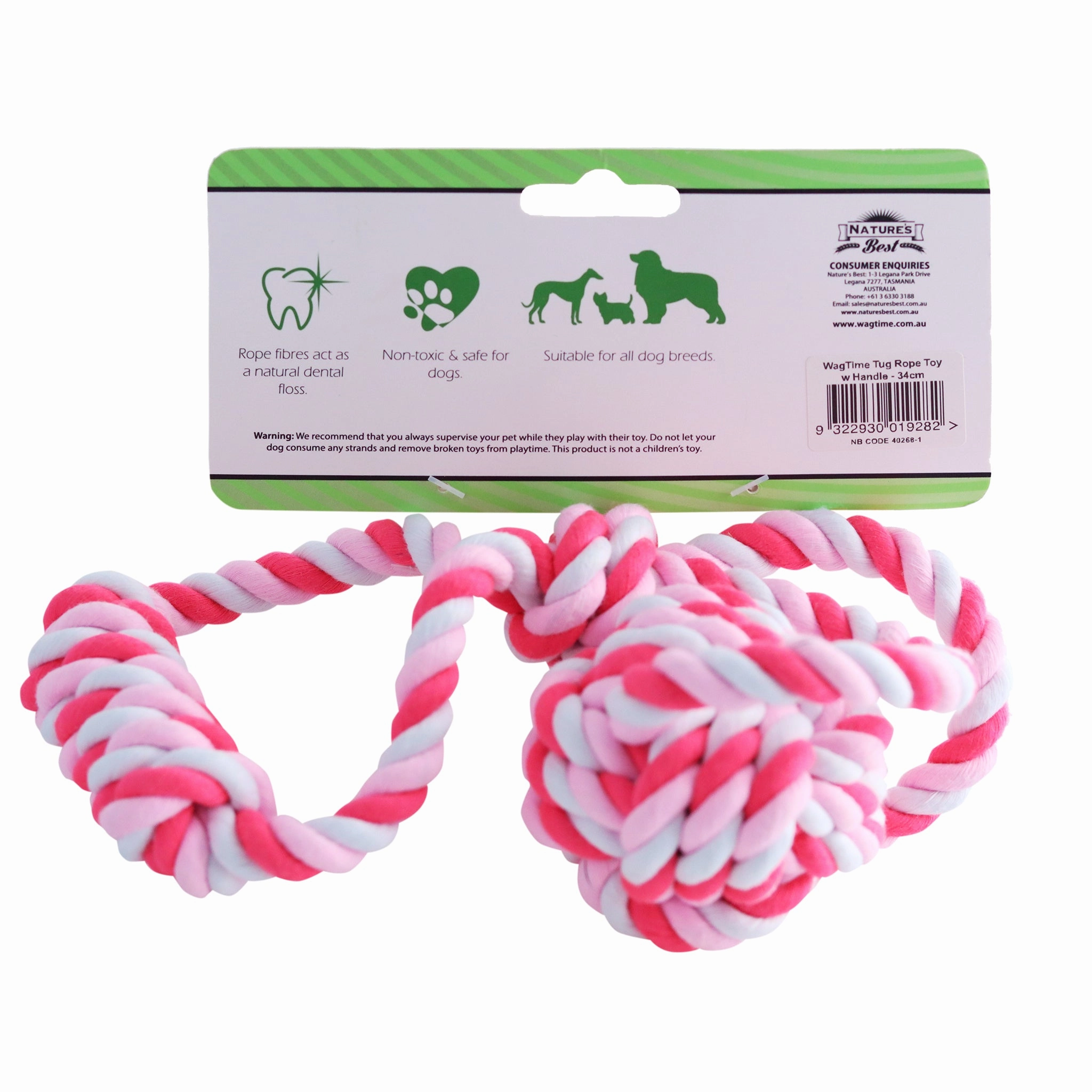 WagTime - Tug Rope Toy with Handle (34cm)