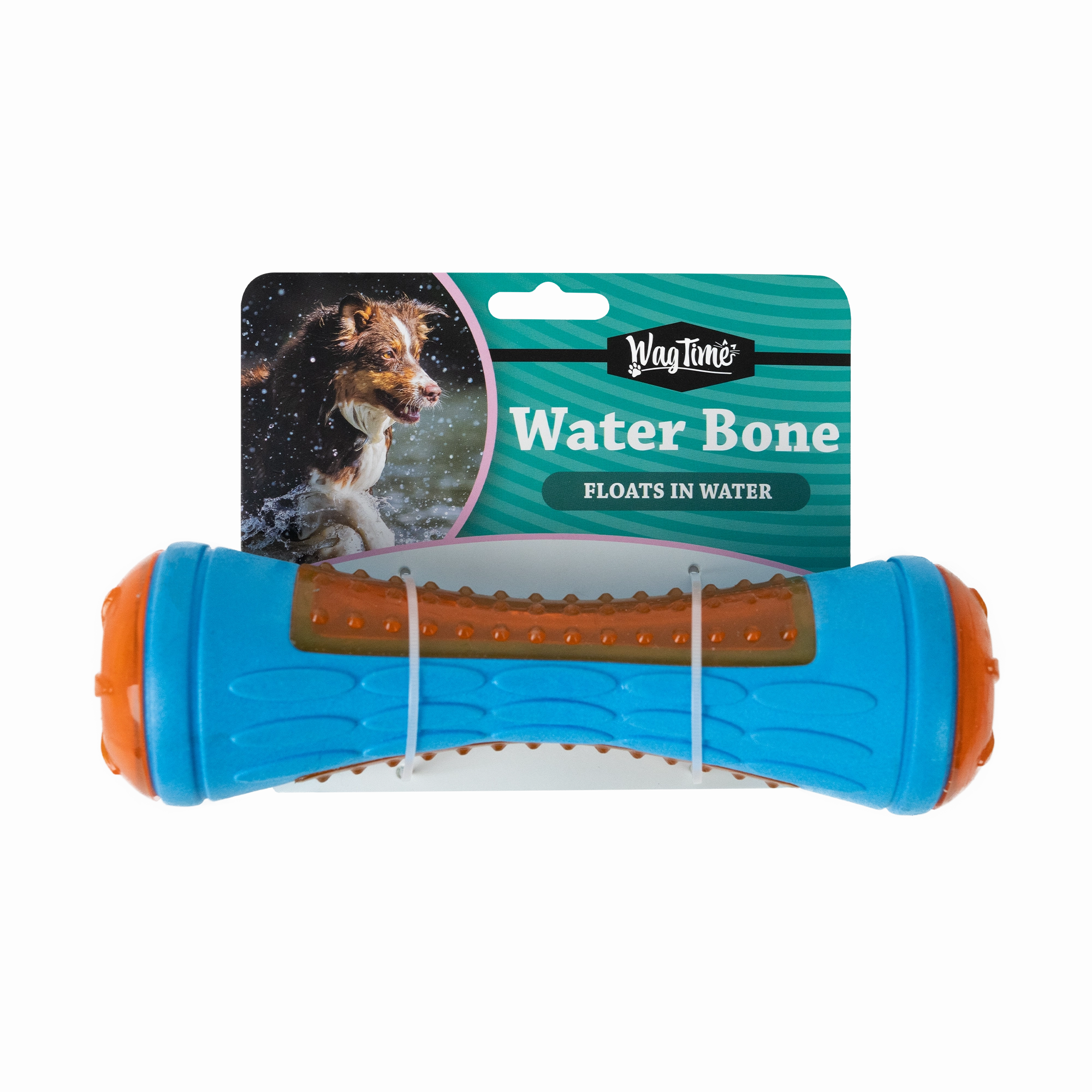 WagTime - Water Bone Chew Toy squeaky dog toy,plush dog toy,soft chew toy