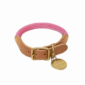 We are Tight: Dog Rope Collar, Flamingo dog collar,leather dog collar,adjustable dog collar