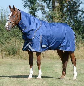 WeatherBeeta ComFITec Ultra Tough II Detach-a-Neck, Medium/Lite, Blue/Charcoal horse blanket,poultry bed sheet,equine sheets