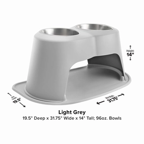 WeatherTech Double High Pet Feeding System, Stainless Steel cat food bowl,cat feeder,elevated cat dish