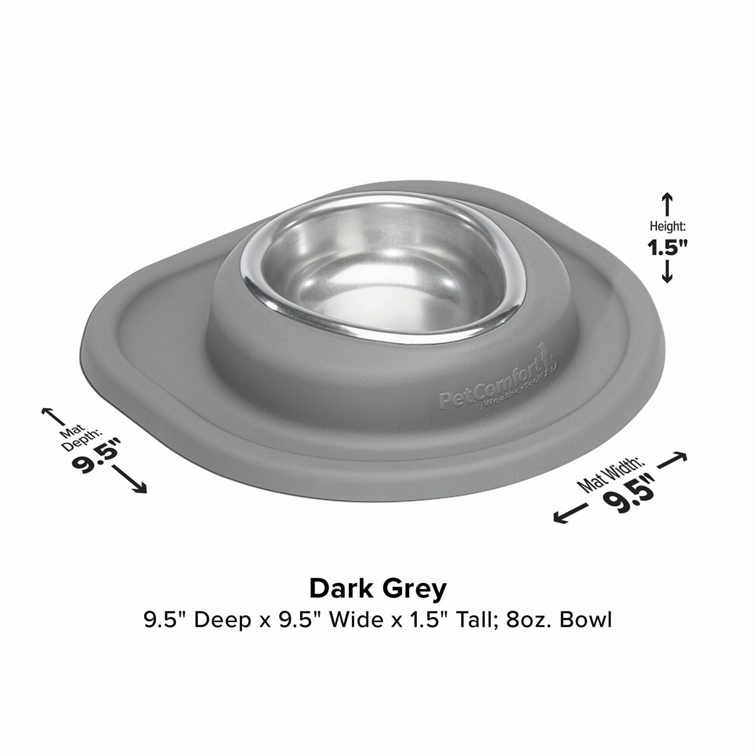 WeatherTech Single Low Pet Feeding System, Stainless Steel