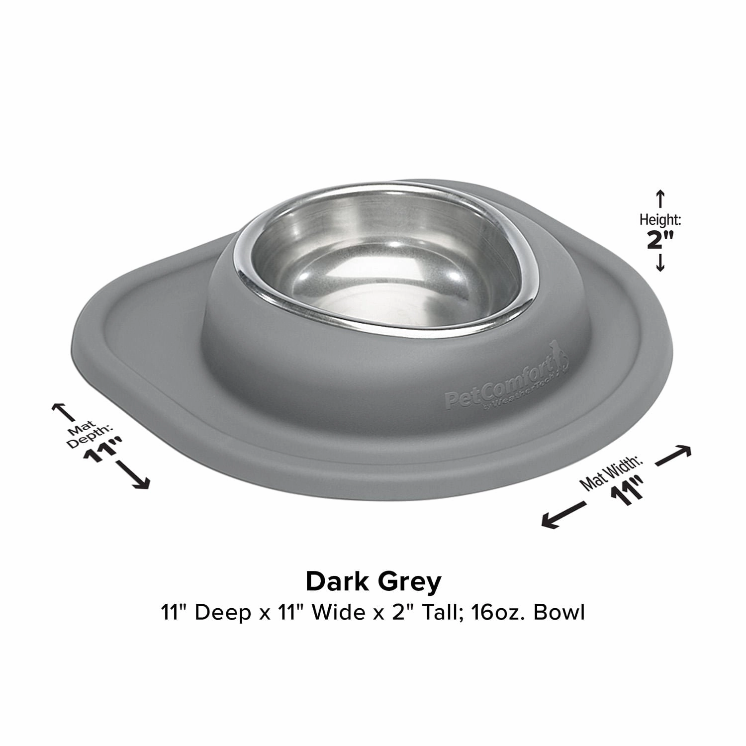 WeatherTech Single Low Pet Feeding System, Stainless Steel