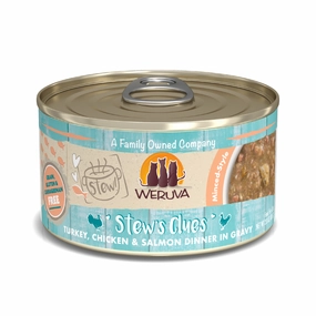 Weruva Classic Cat Stews! Stew's Clues with Turkey Chicken & Salmon in Gravy Canned Cat Food cat toys and food,complete cat care,all in one cat kit