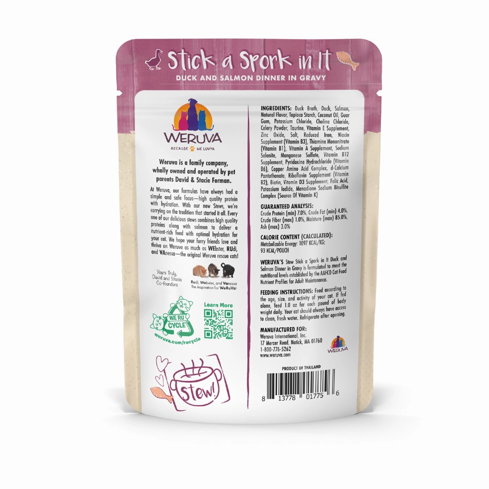 Weruva Classic Cat Stews! Stick a Spork in It with Duck & Salmon in Gravy Canned Cat Food