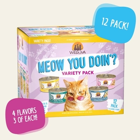 Weruva Wet Cat Food Meow You Doin'? Variety Pack 3oz Cans 12pk grain free wet cat food,senior cat wet food,cat pt
