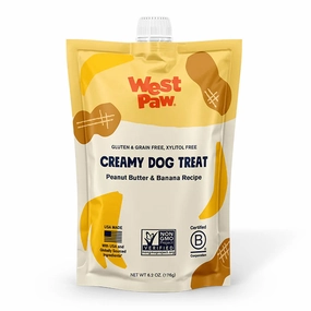 West Paw Peanut Butter & Banana Creamy Treat poultry chews,horse chew toys,bird packaged treats