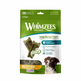Whimzees All Natural Dental Treats for Dogs Soft M 14pcs dental dog chews,vet approved chews,teeth cleaning treats