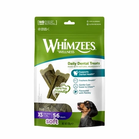 Whimzees All Natural Dental Treats for Dogs Soft XS 56pcs dental dog chews,vet approved chews,teeth cleaning treats