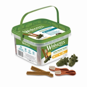 Whimzees All Natural Dental Treats for Dogs Variety Value Box M 28pcs dental dog chews,vet approved chews,teeth cleaning treats