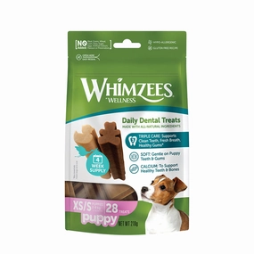 Whimzees All Natural Dental Treats for Puppy XS/S Breeds 28pcs dental dog chews,vet approved chews,teeth cleaning treats
