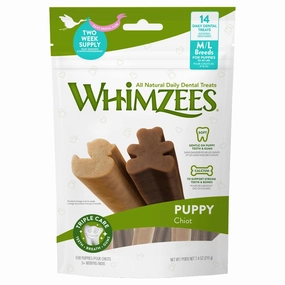 Whimzees Puppy Grain-Free Dental Dog Treats (M/L) 14pc dog dental snacks,dental bones for dogs,dog oral sticks
