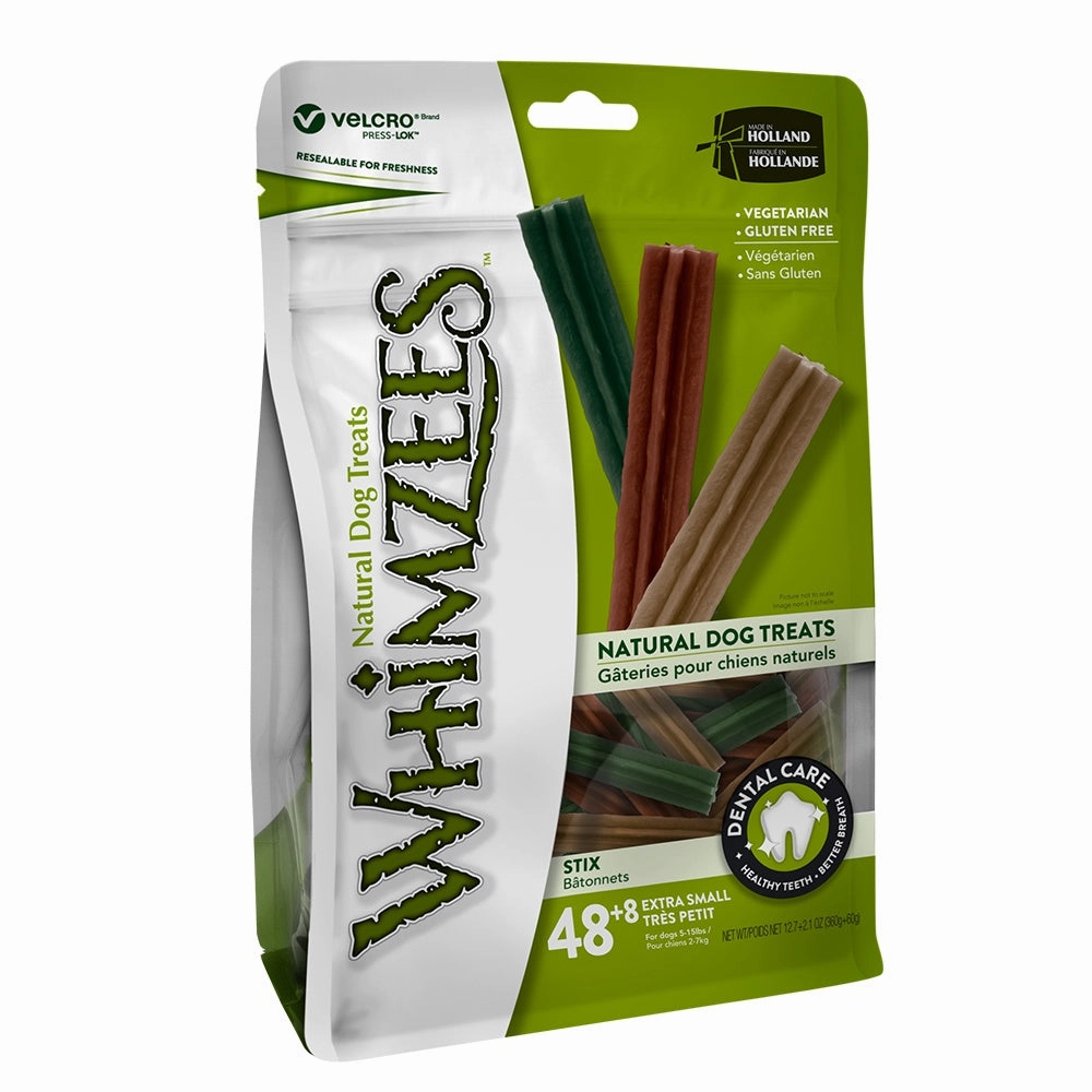 Whimzees Stix Xtra Small Mix Brown / Green / Orange 48 8 pcs meat dog treat,healthy dog snack,jerky for dogs