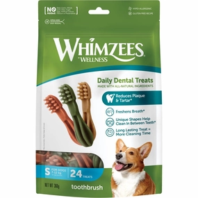 Whimzees Toothbrush Small Grain-Free Dental Dog Treats 24pcs dog dental snacks,dental bones for dogs,dog oral sticks