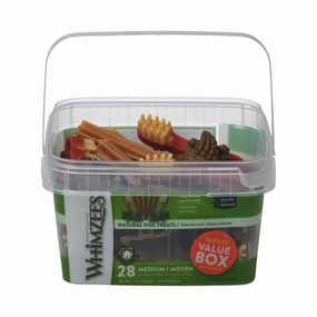 Whimzees Variety Value Box 28 Medium Grade meat dog treat,healthy dog snack,jerky for dogs