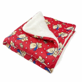 Winter Bear Flannel Dog Blanket fleece dog blanket,soft dog throw,cozy pet blanket