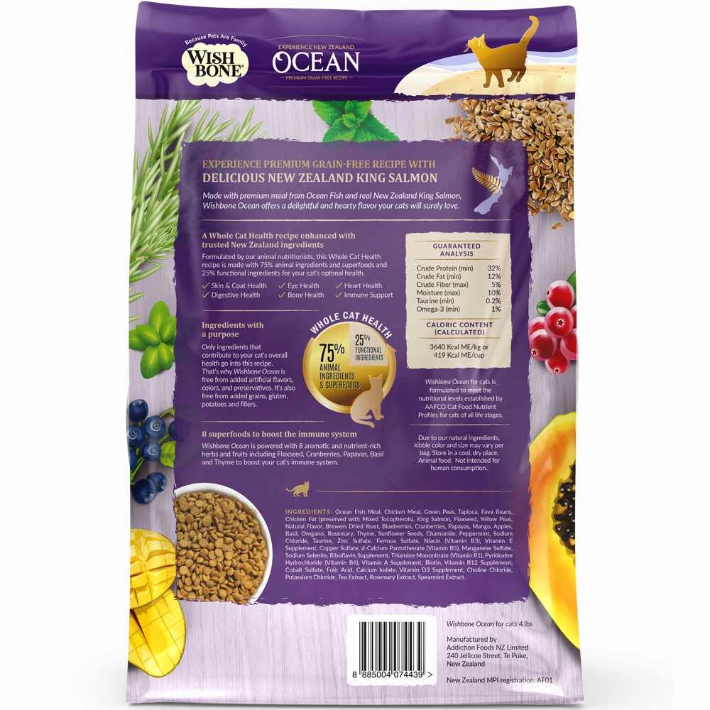Wishbone Ocean Fish & Chicken Grain-Free Dry Cat Food 4lb