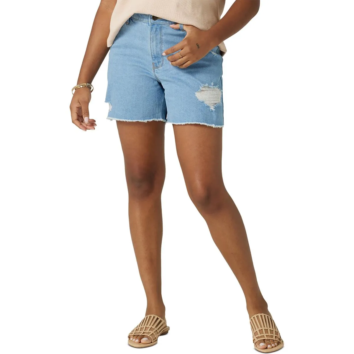 Womens Destroyed Denim Cutoff Shorts