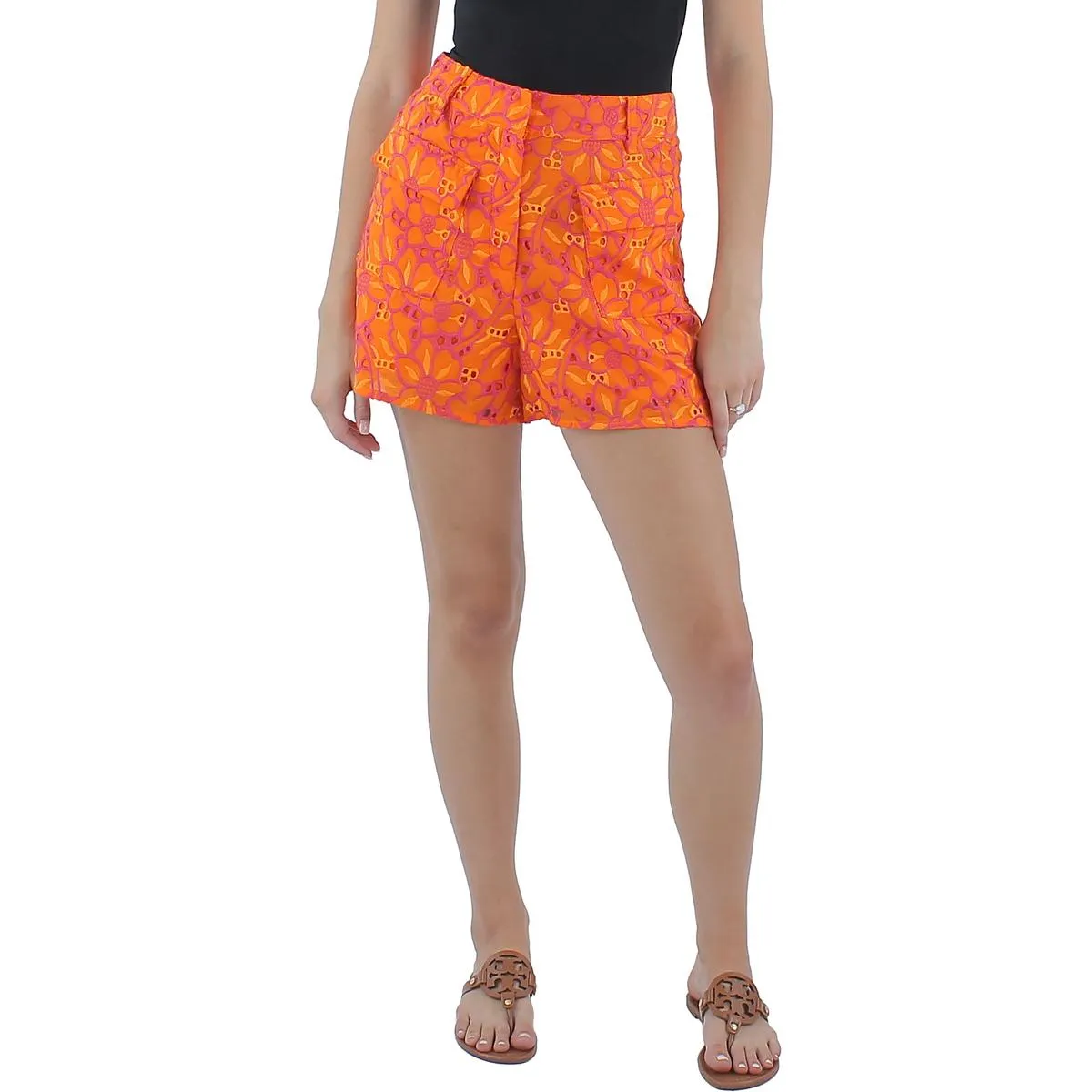Womens Embroidered Cotton Casual Shorts