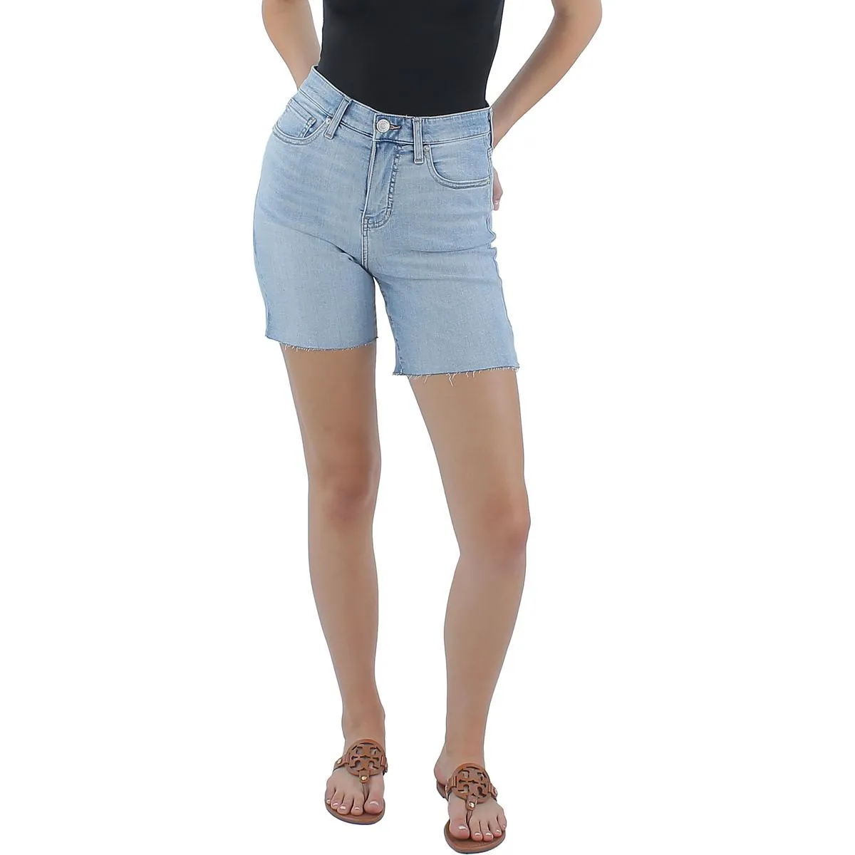 Womens High Rise Denim Denim Shorts