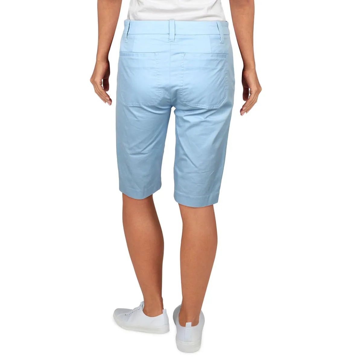 Womens Mid Rise Knee Length Bermuda Shorts