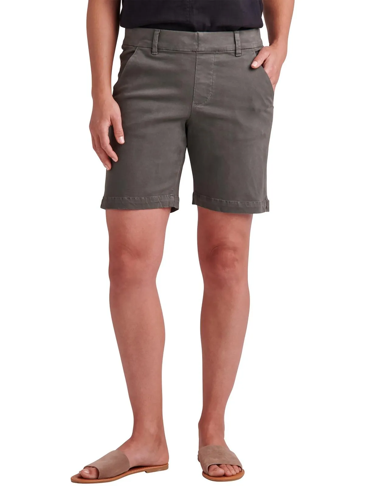 Womens Midi Mid-Rise Casual Shorts