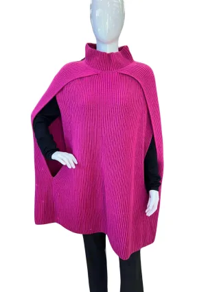 Women's Mock Neck Cape In Pink