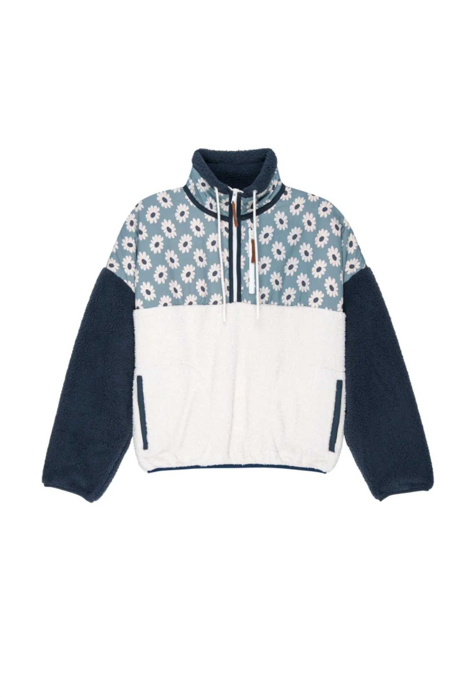 Women's Plush Terrain Half Zip Sweater In Falling Daisy Colorblock