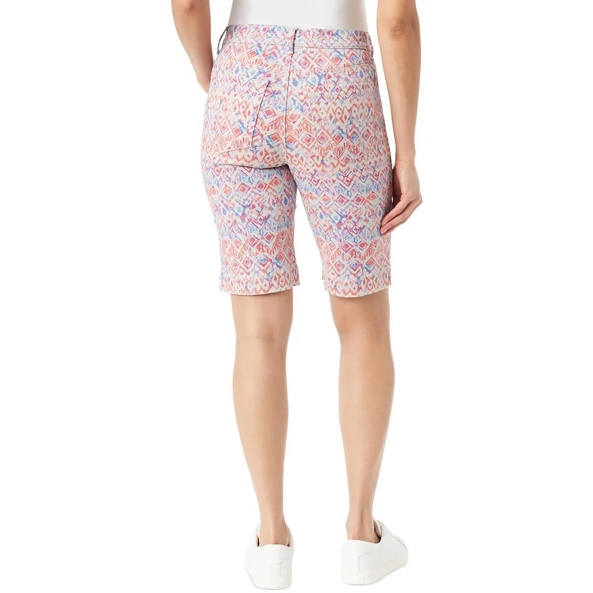 Womens Printed Midi Bermuda Shorts