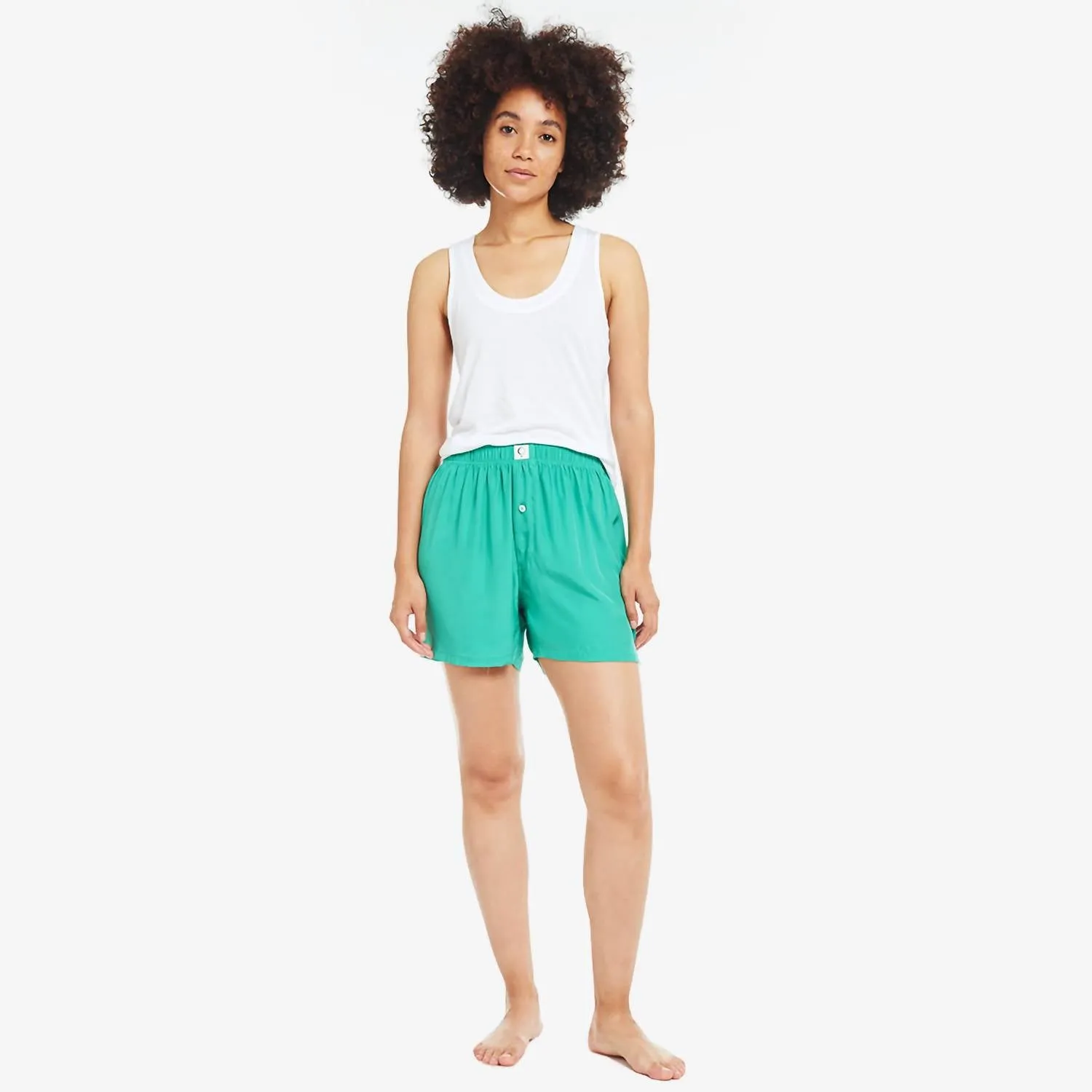 Women's Ravi Washable Silk Boxer In Emerald City