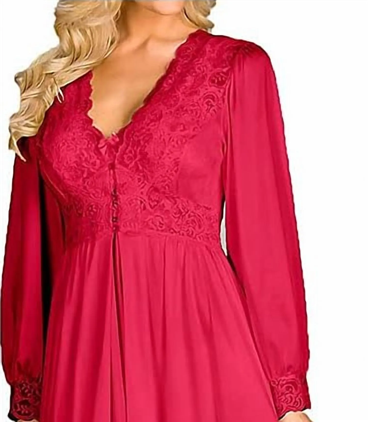 Women's Silhouette 54" Long Sleeve Long Coat In Red