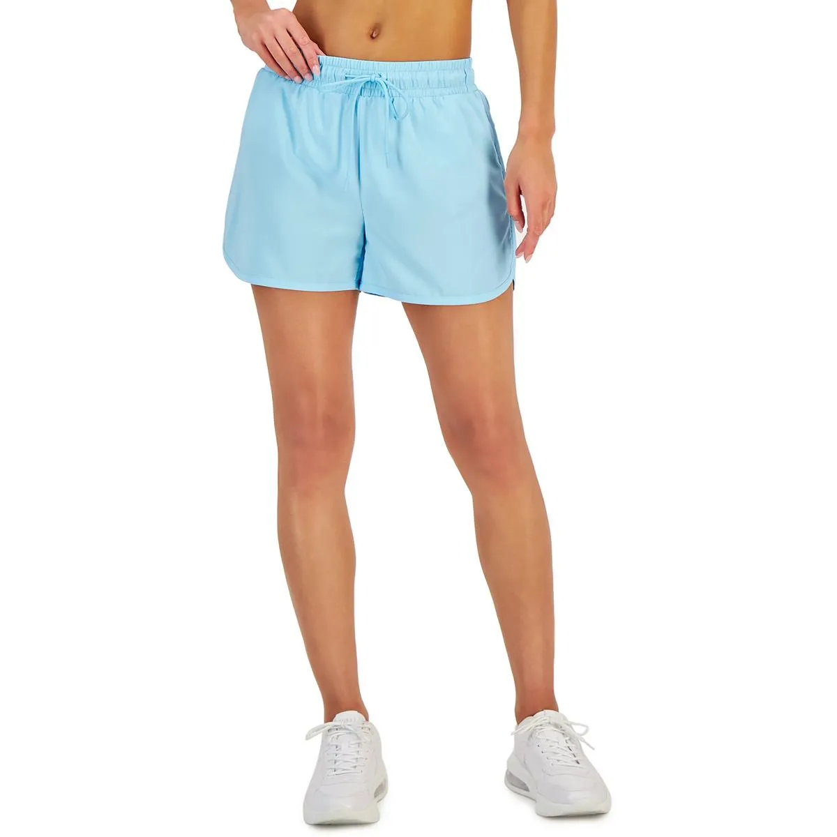 Womens Solid Polyester Flat Front